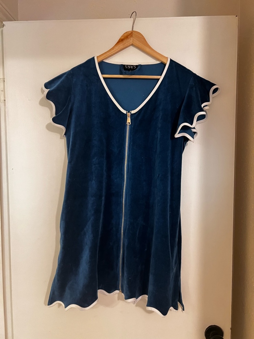 SSYS Jewel Blue Velvet Get Ready Robe